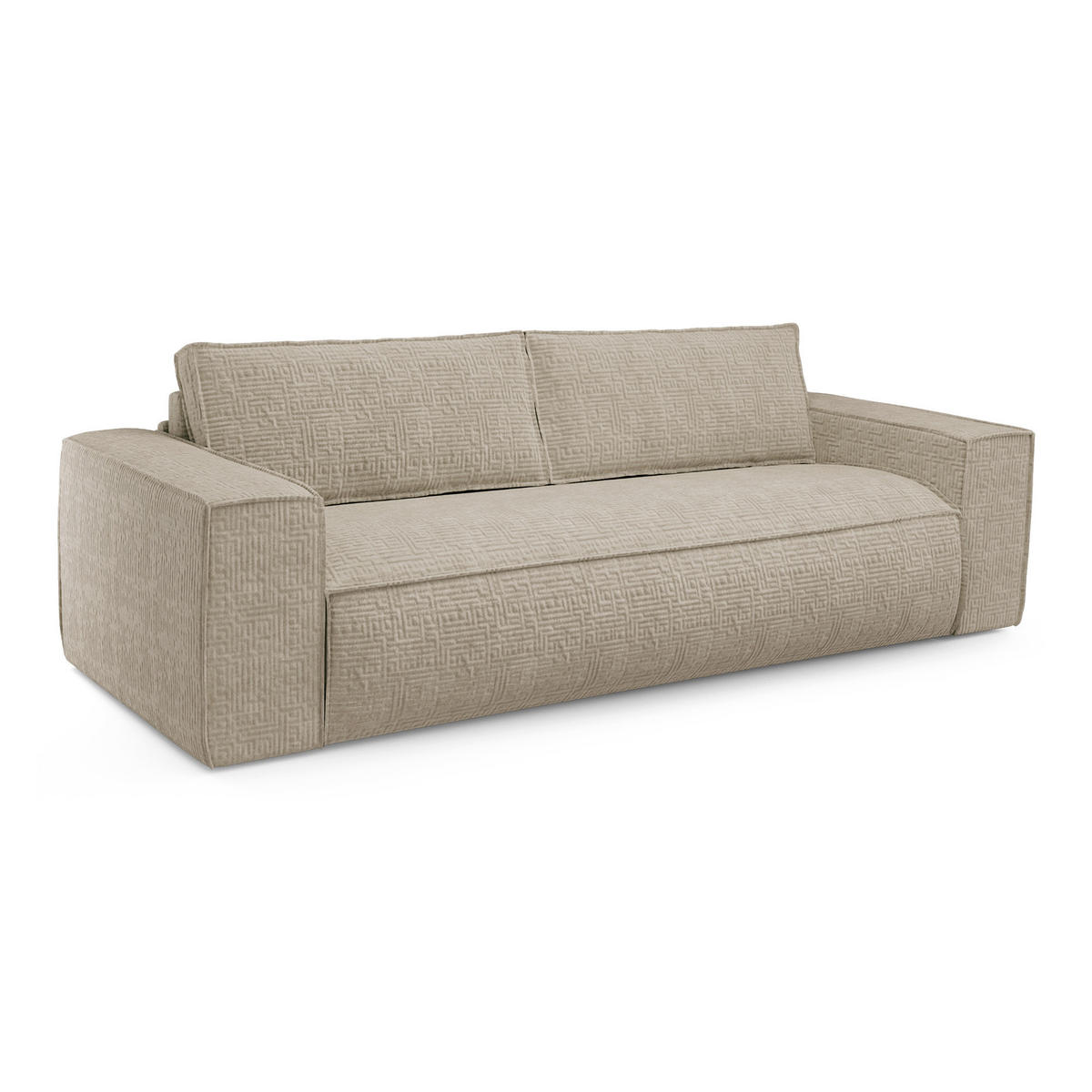 SCHLAFSOFA EXPRESS Dunlopillo Gemusterter Samt beige 160 cm - Beige, Textil (234/90/100cm) - Sia Home
