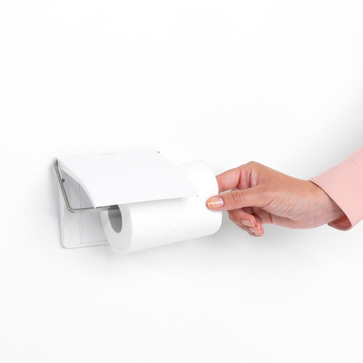 TOILETTENBÜRSTENGARNITUR ReNew, White / Weiß - Weiß, Metall (14.4/11.8/16.5cm) - Brabantia