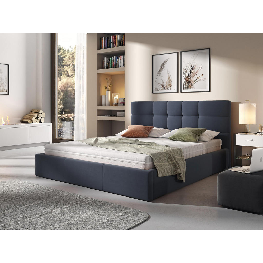 Thumbnail - Mirjan24 Polsterbett, Dunkelblau, Textil, Rechteckig, 160x200 cm, Schlafzimmer, Betten, Polsterbetten