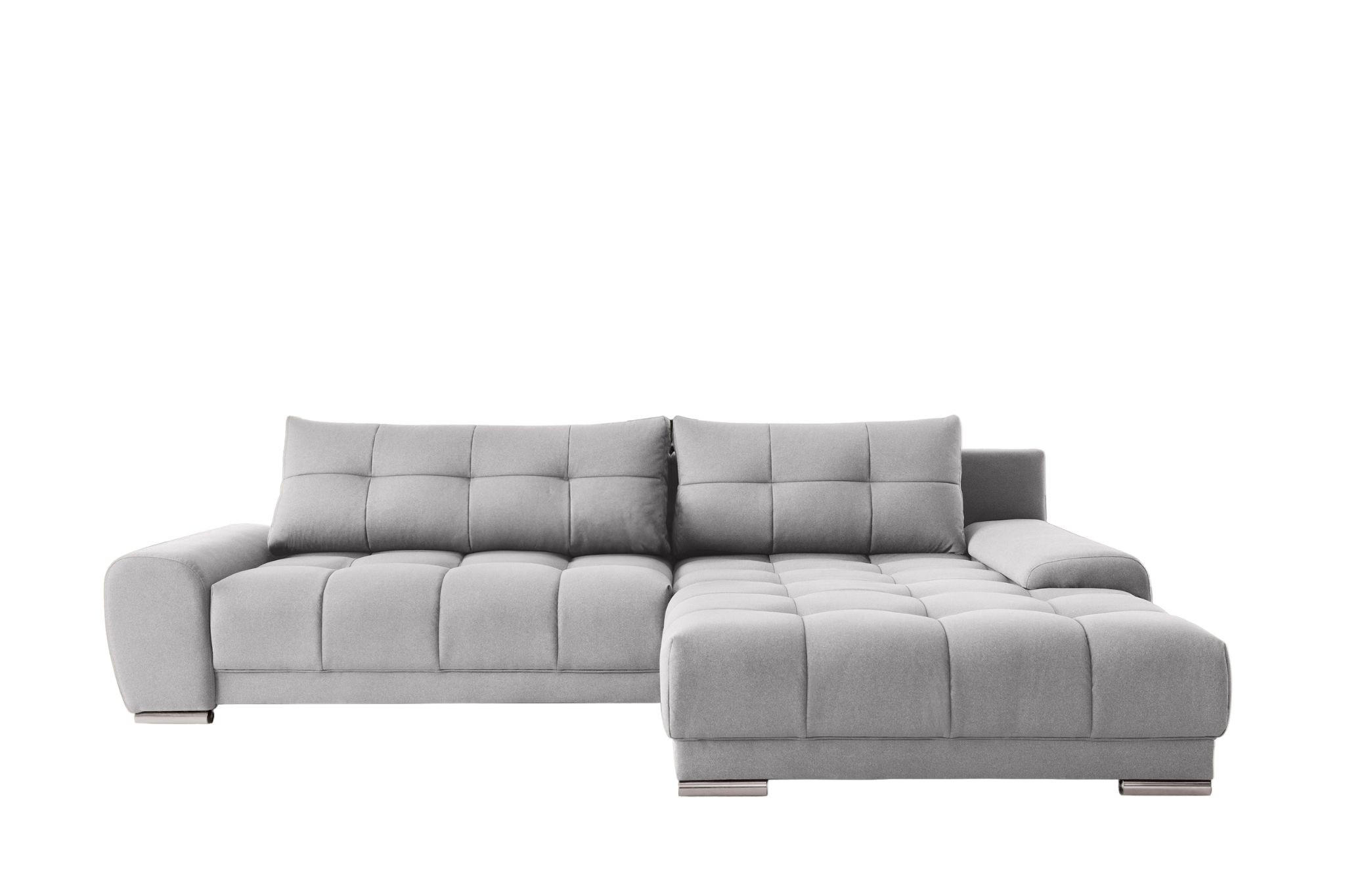 ECKSOFA WAVE Mit Schlaffunktion, Stoff SORO, Hellgrau Rechts - Hellgrau, Holz (281/105cm) - Kaiser Möbel