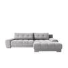 ECKSOFA WAVE Mit Schlaffunktion, Stoff SORO, Hellgrau Rechts - Hellgrau, Holz (281/105cm) - Kaiser Möbel