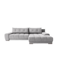 ECKSOFA WAVE Mit Schlaffunktion, Stoff SORO, Hellgrau Rechts - Hellgrau, Holz (281/105cm) - Kaiser Möbel