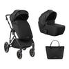 KINDERWAGEN Thea 2 in 1 schwarz EVA Räder verstellbarer Schiebegriff Babywanne - Schwarz, Metall (78/57/102cm) - Kikka boo