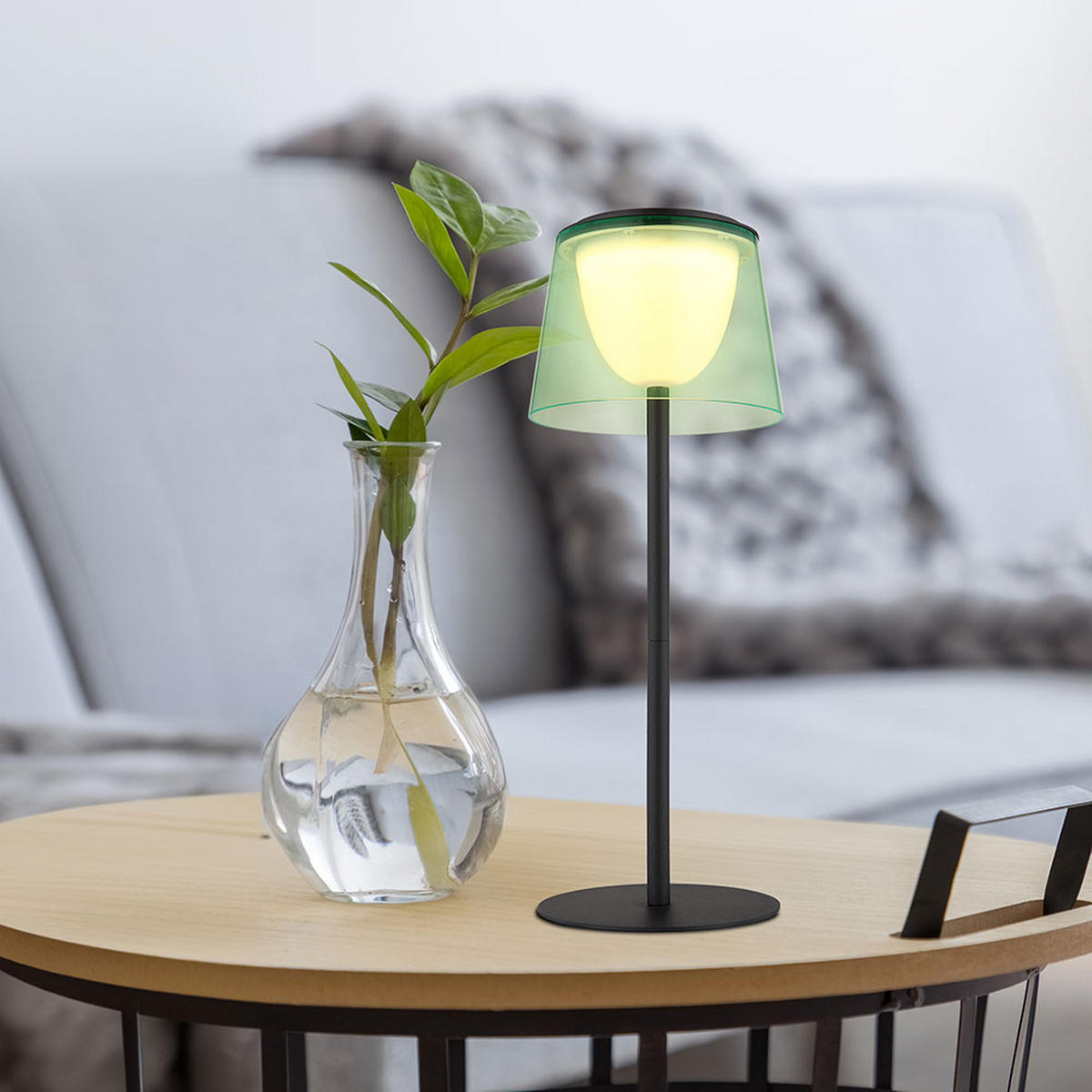 LED TISCHLEUCHTE MARIAM Grün - Grün, Metall (13/13/34cm) - Globo Lighting