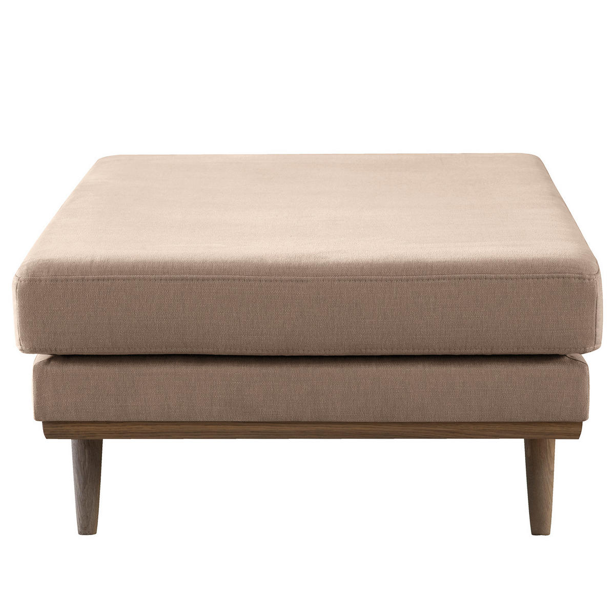 HOCKERBANK - Taupe/Eichefarben, Eichenholz/Textil (180/43/81cm) - home24