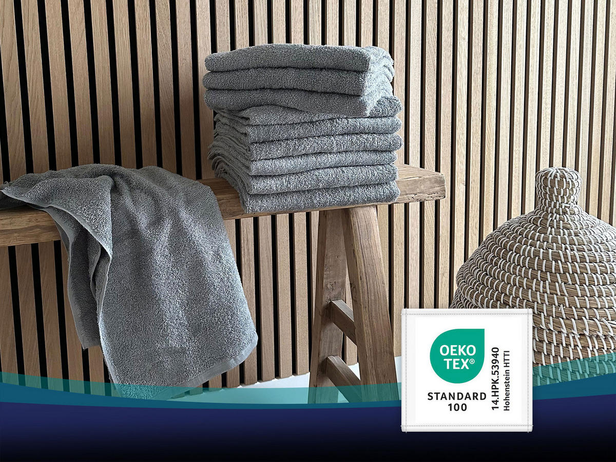 HANDTÜCHER, 10er-Set, 50x100 cm, 100% Baumwolle, Grau - Grau, Textil (50/100cm) - Zollner