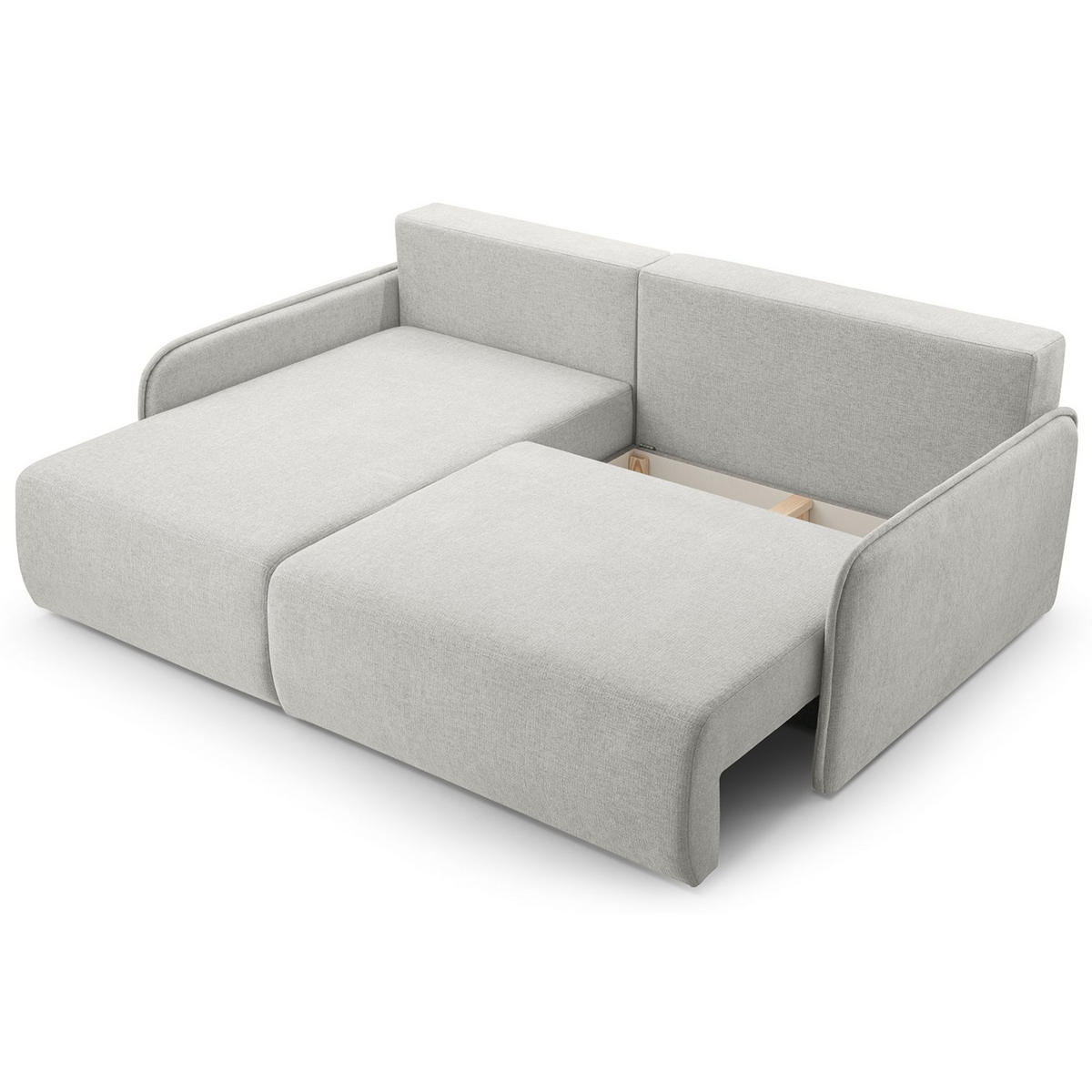 ECKSOFA Netarro, Graubeige Chenille, linksseitig - Taupe/Schwarz, Kunststoff/Textil (198/147cm) - Selsey