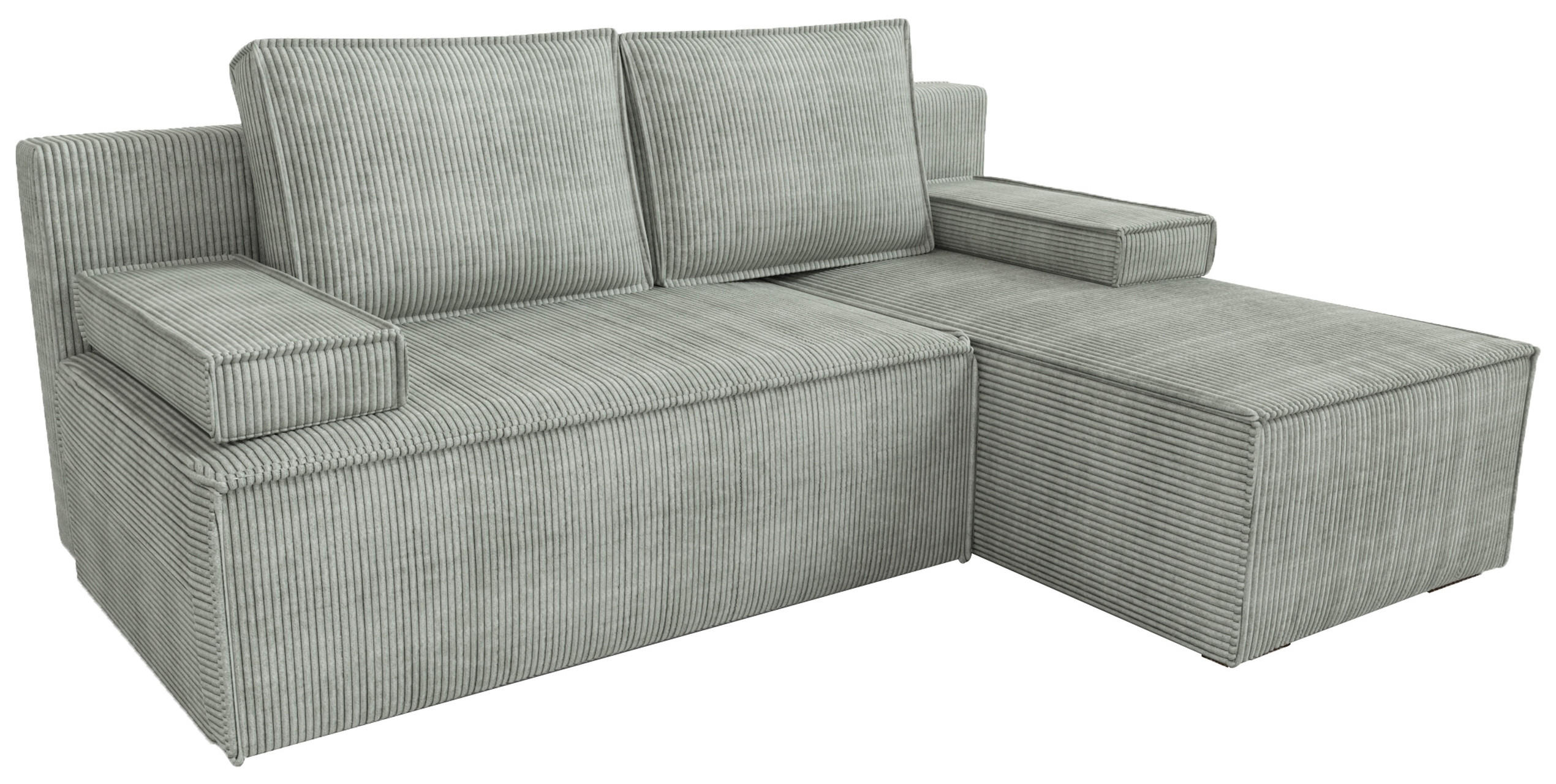 ECKSOFA Caspar mit Schlaffunktion Grau Cord - Grau, Textil (200/141cm) - Bromarkt