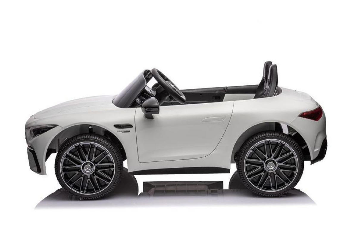 KINDER ELEKTROAUTO Mercedes SL63 AMG weiß EVA-Reifen, Stoßdämpfer, lizenziert, Fernbedienung, Bluetooth - Weiß, Kunststoff (125/75/50cm) - Es-Toys