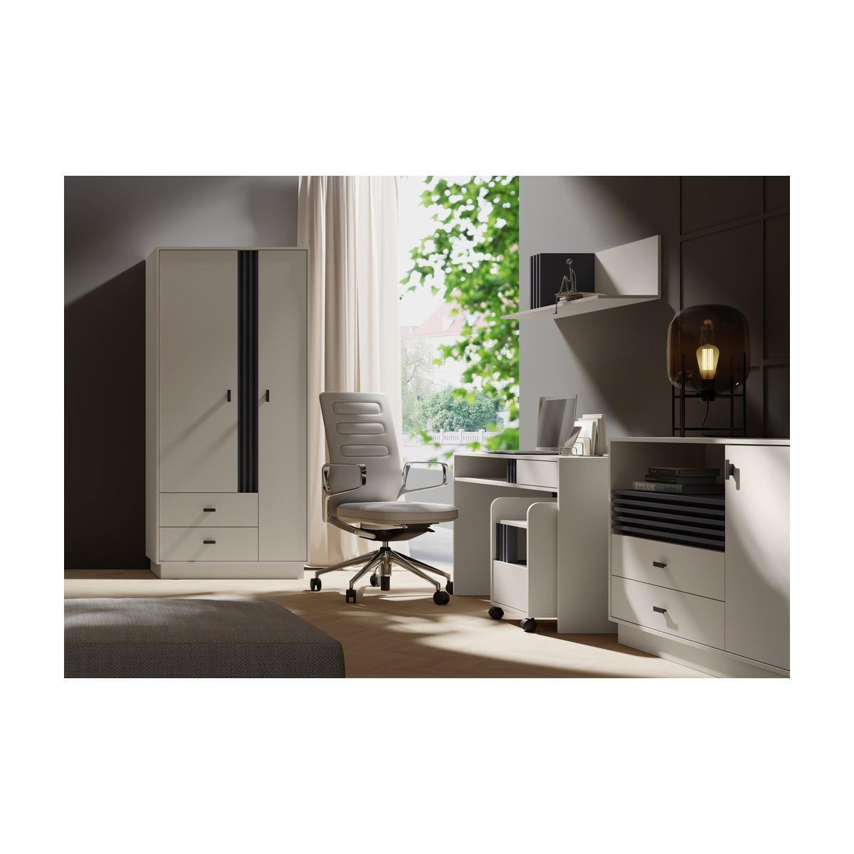 WOHNZIMMER Set 5-tlg. – ALLMO System – Kaschmir - Kaschmir, Holzwerkstoff (90/195/50cm) - hi-markt