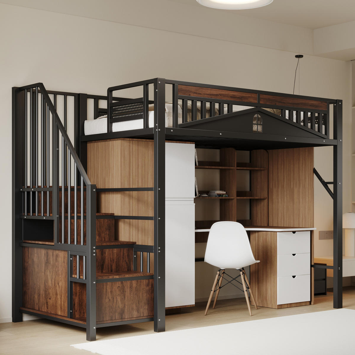 HOCHBETT 90/200 cm Schwarz aus Metall mit Stauraum - Schwarz, Metall (90/200cm) - OKMYHOME