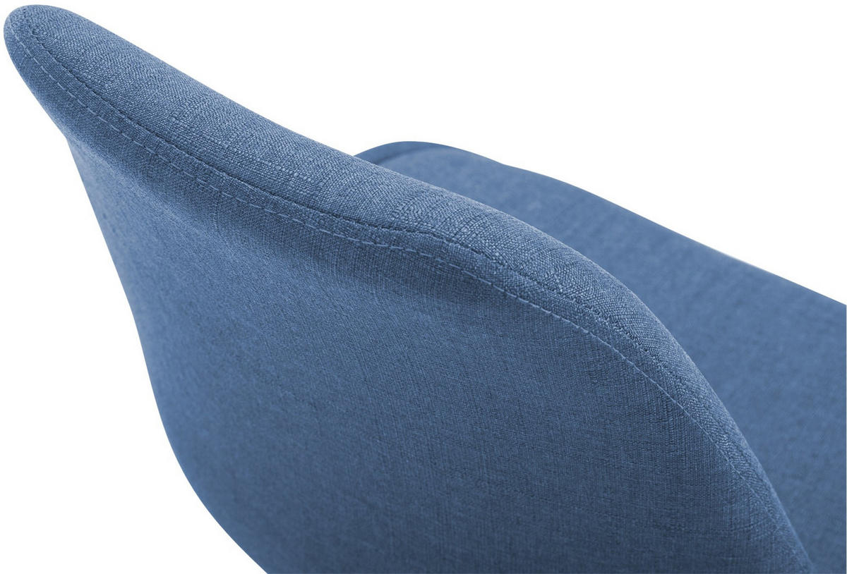 DREHSTUHL Stoff blau - Blau/Schwarz, Textil/Metall (48/76/57cm) - CLP