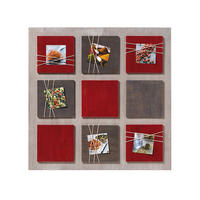 BILDERRAHMMEN La Casa Galerierahmen rot, für 6 Fotos 8x8 cm - Rot, Holzwerkstoff (58/58/1.5cm) - EMIX24