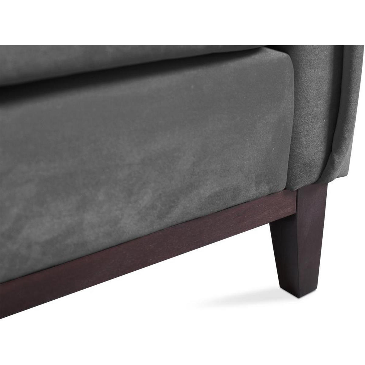SOFA 3-SITZER Belweder Velours grau - Wengefarben/Grau, Holz/Textil (268/95/94cm) - Beautysofa