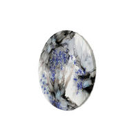 RUNDES BILD Blau 80/80 cm - Blau/Weiß, Textil (80/80cm) - KUNSTLOFT