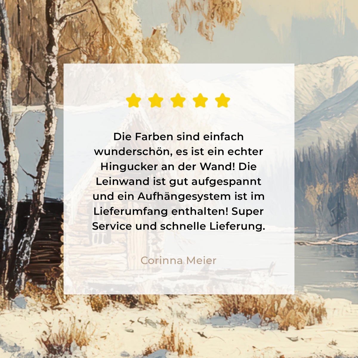 LEINWANDBILD Winter - Schnee - Zuhause - Natur 40x30 cm - Hellbraun, Textil (40/30cm) - MuchoWow