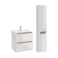 BADMÖBEL Livia 2er-Set Weiß - Weiß, Holzwerkstoff (60/60/45cm) - Petits-meubles