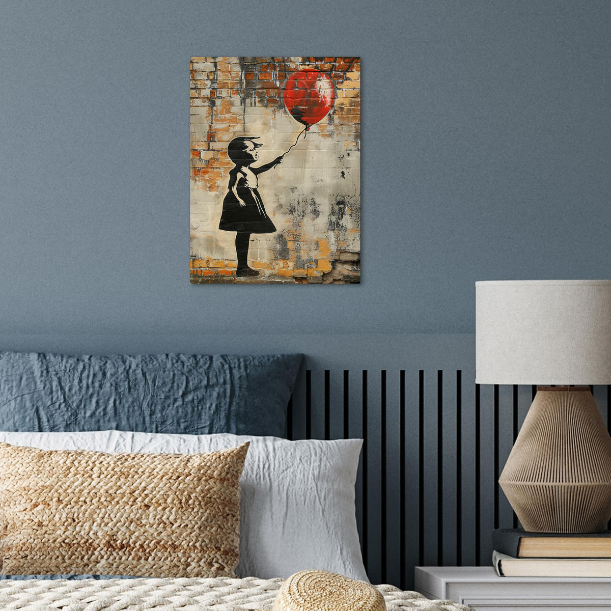 POSTER Graffiti - Banksy - Mädchen - Straßenkunst 30x40 cm - Sandfarben, Papier (30/40/0.1cm) - MuchoWow