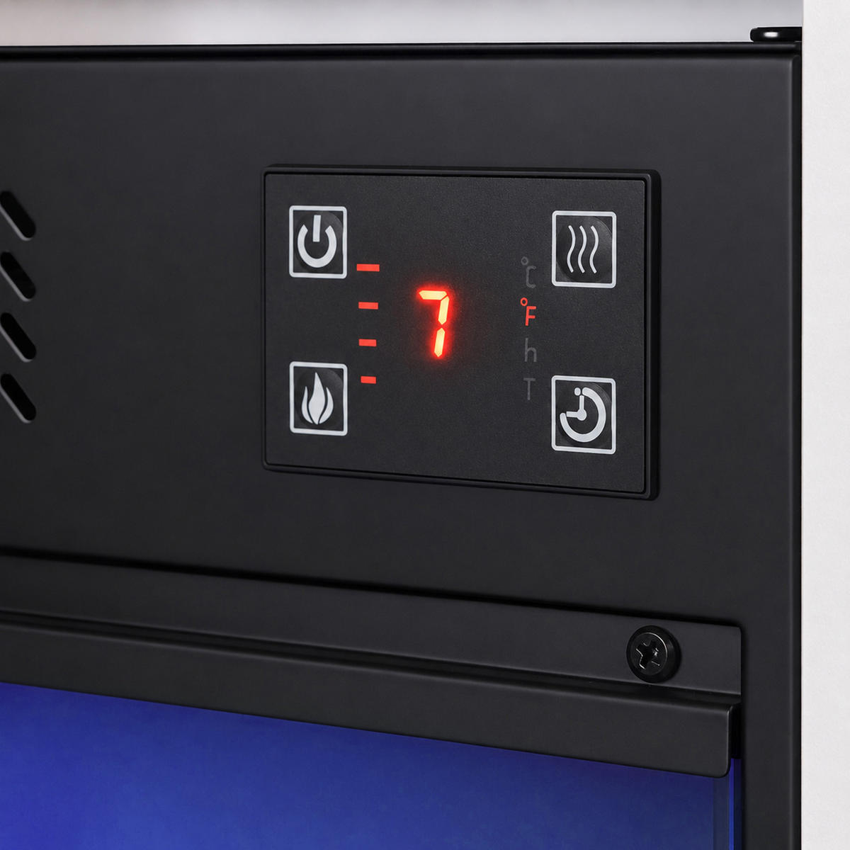 TV-SCHRANK mit Elektrokamin Beleuchtung RGB Lowboard 6 Schubladen 180/40/65CM - Weiß/Grau, Glas/Metall (180/65/40cm) - VANITII