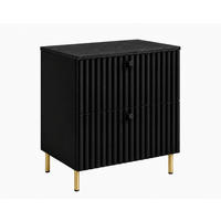 BADEZIMMERSCHRANK: Schwarz / Platte Marmor Black Royal / Griffe Gold / Beine Gold, 60 x 46 x 73,6 cm - Goldfarben/Schwarz, Holzwerkstoff (60/73.6/46cm) - 3XE LIVING