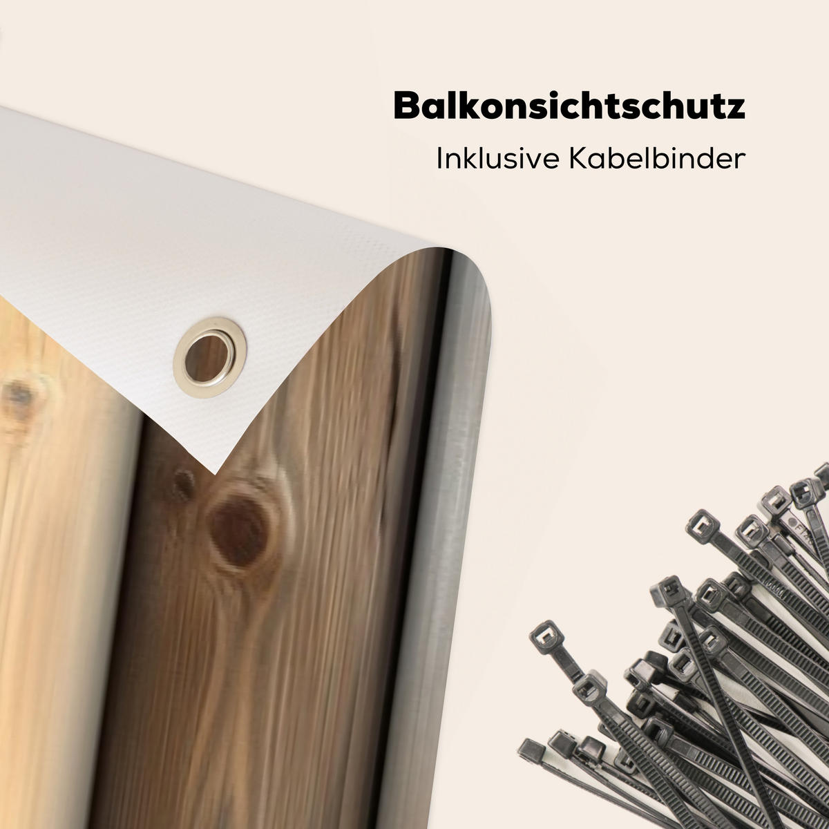 BALKON-SICHTSCHUTZ Holz - Dielen - Gemischt - Teakfarben, Kunststoff (300/85cm) - MuchoWow