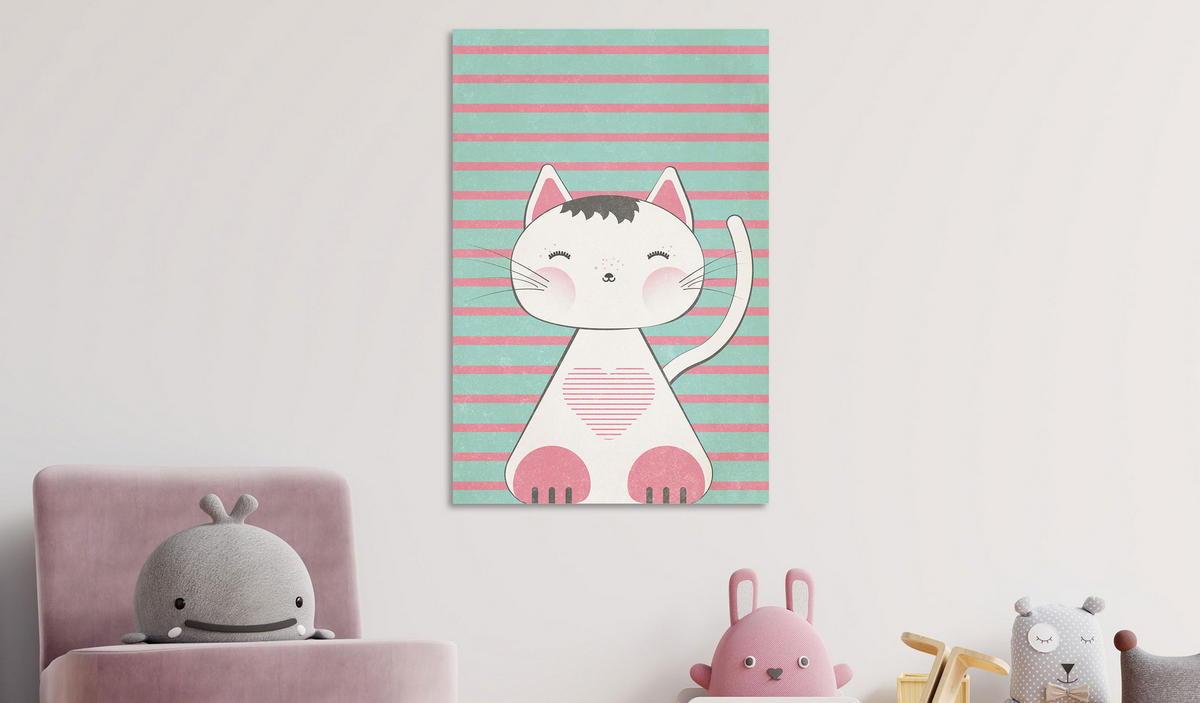 KUNSTDRUCK Grün 80/120 cm - Pink/Grün, Textil (80/120cm) - KUNSTLOFT