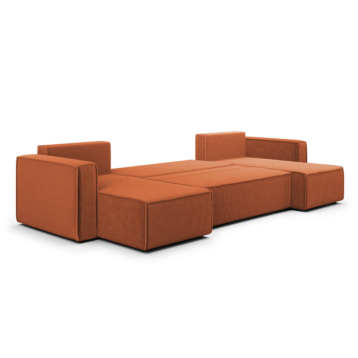 PANORAMASOFA Ezekiel 5 Sitzplätze Orange - Orange, Holz (309/73/145cm) - Petits-meubles