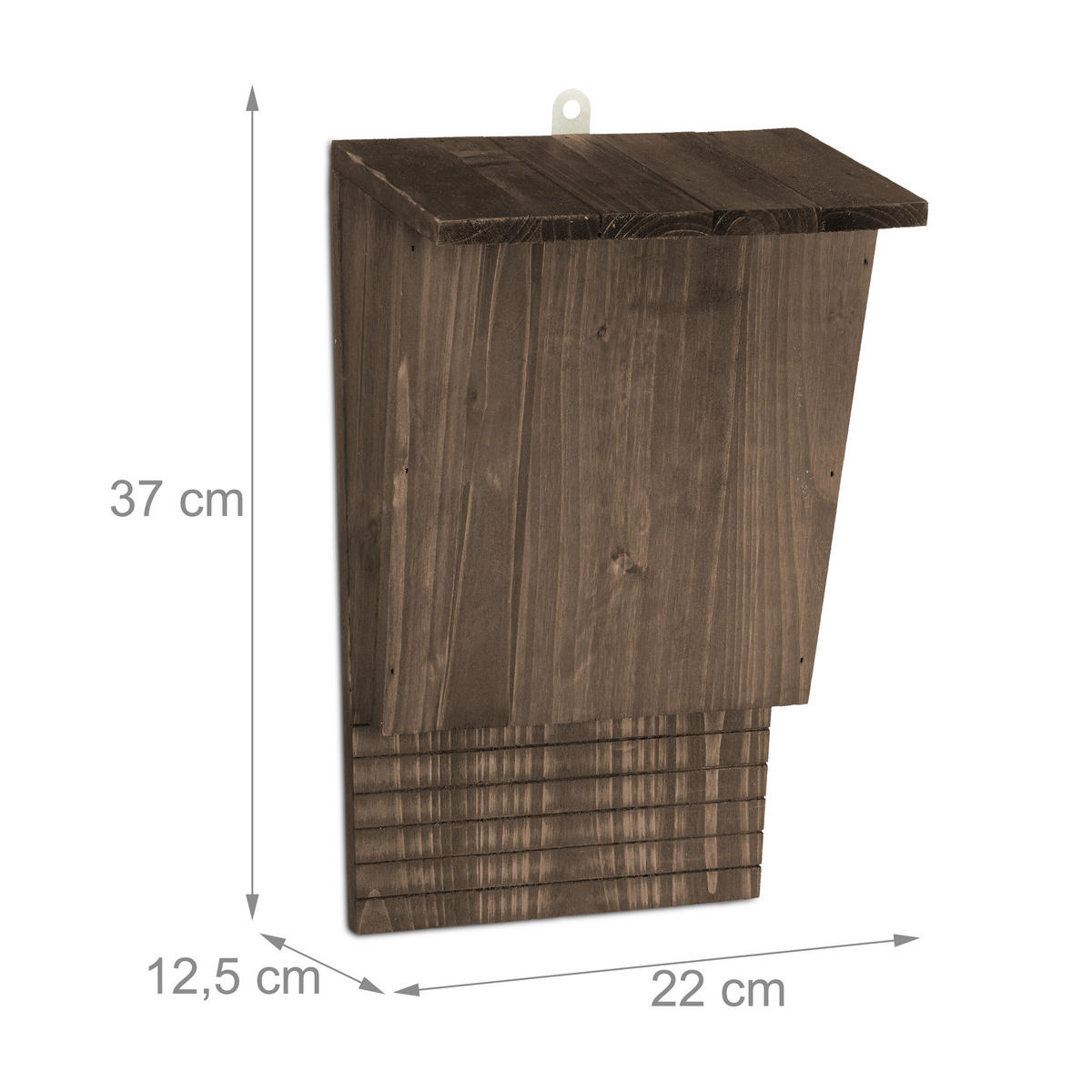 FLEDERMAUSKASTEN - Braun, Holz/Metall (22/37/12.5cm) - Relaxdays