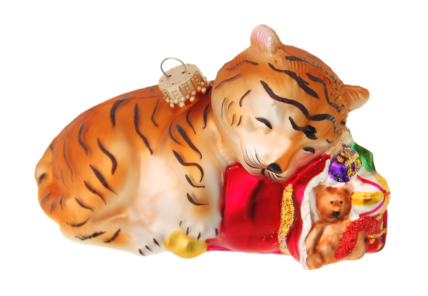 CHRISTBAUMSCHMUCK Babytiger Orange 11cm (Glas / 1 Stk.) - Orange, Glas (6/8/11cm) - Krebs Glas Lauscha
