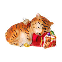 CHRISTBAUMSCHMUCK Babytiger Orange 11cm (Glas / 1 Stk.) - Orange, Glas (6/8/11cm) - Krebs Glas Lauscha