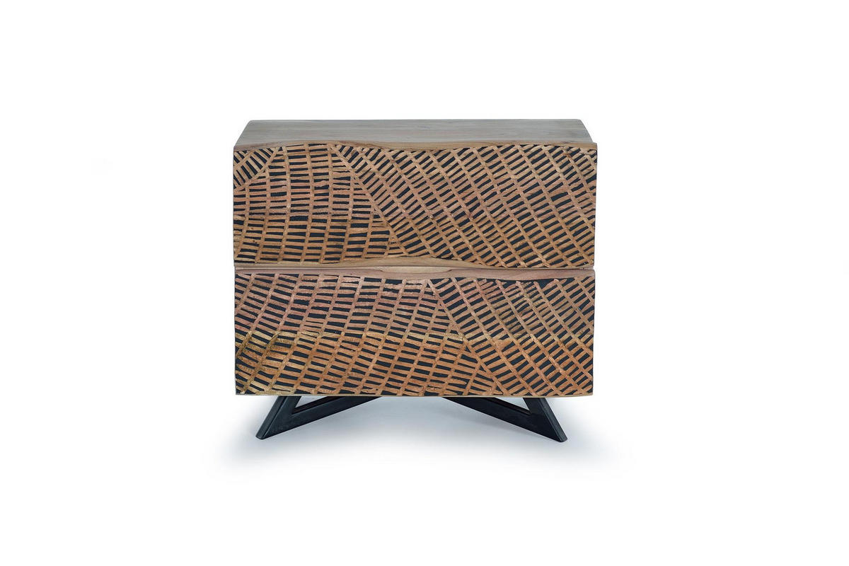 NACHTTISCH aus Akazienholz - Braun, Holz (57/50/34cm) - Giner y Colomer