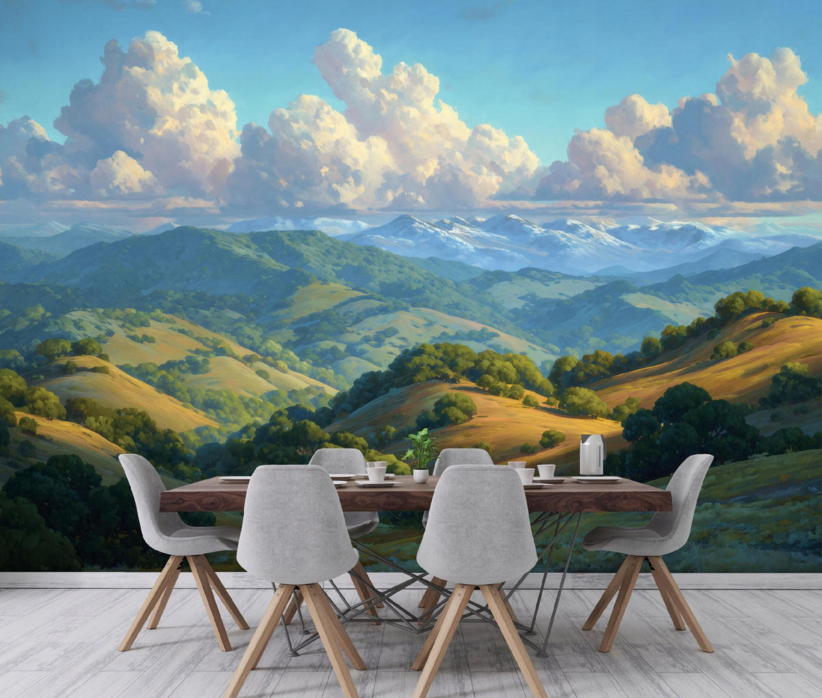 FOTOTAPETE Gebirge Landschaft Grün 250x175 cm - Multicolor, Papier (250/175cm) - Wallarena