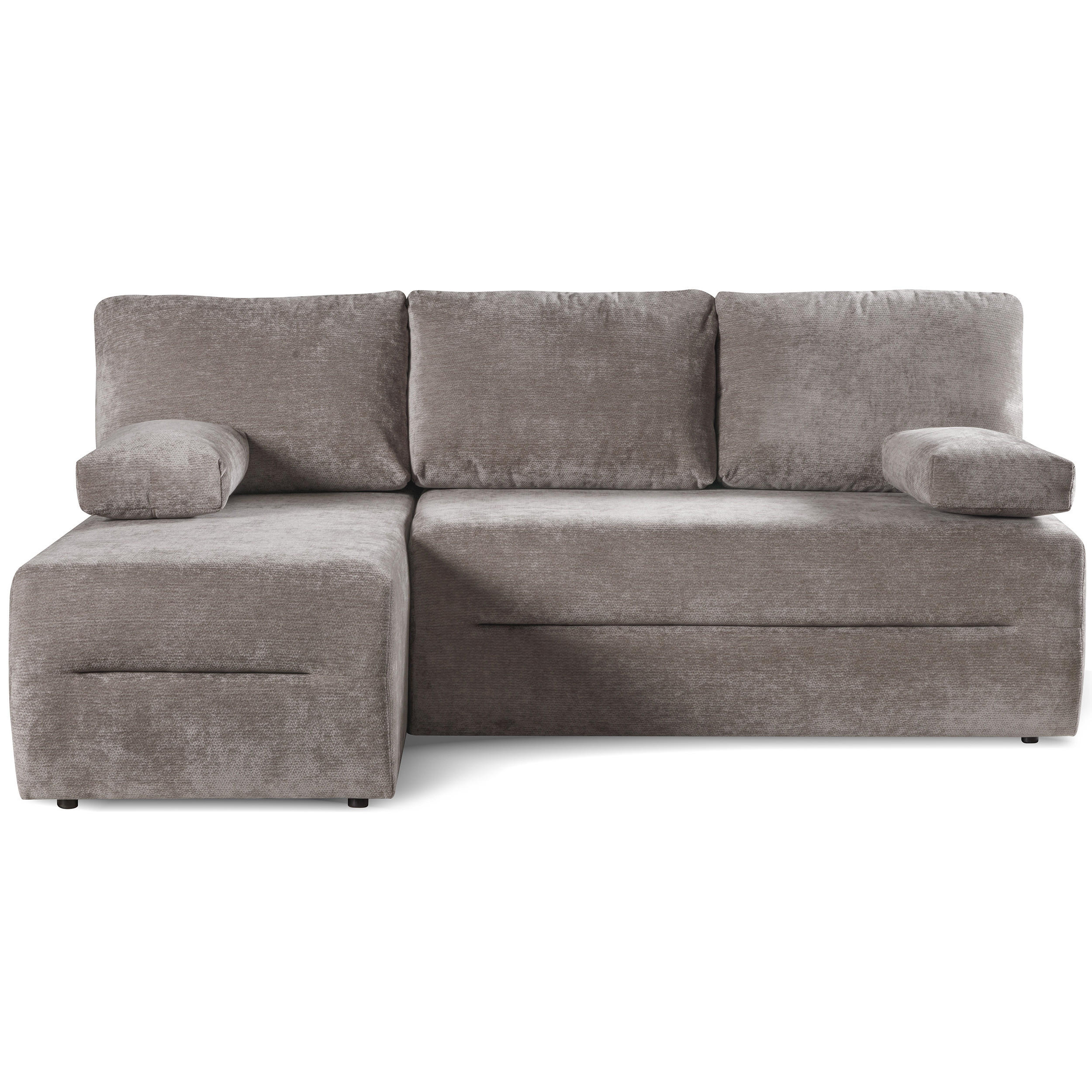 ECKSCHLAFSOFA Liana mit Schlaffunktion und Bettkasten, Links, Braun - Braun, Textil (206/154cm) - Beautysofa