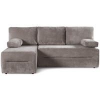 ECKSCHLAFSOFA Liana mit Schlaffunktion und Bettkasten, Links, Braun - Braun, Textil (206/154cm) - Beautysofa