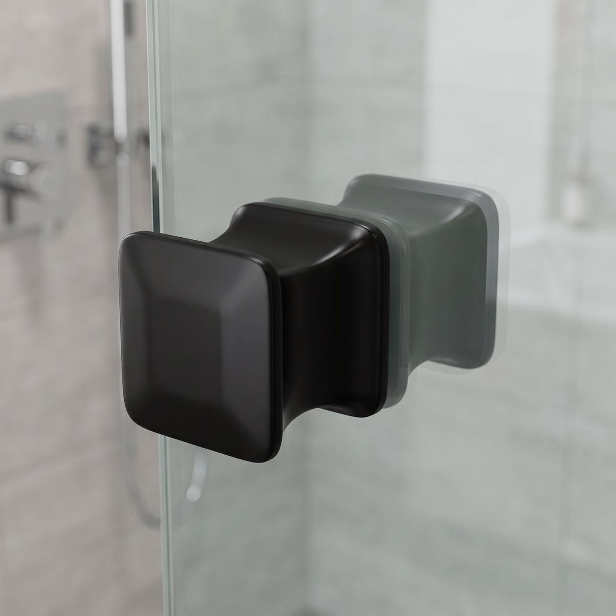 DUSCHTÜRGRIFF Rea 04 Black - Schwarz, Metall (3/2.8cm) - REA