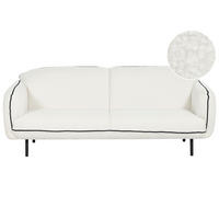 3-SITZER-SOFA Bouclé weiß/schwarz Tonsberg - Schwarz/Weiß, Textil (198/78/85cm) - Beliani