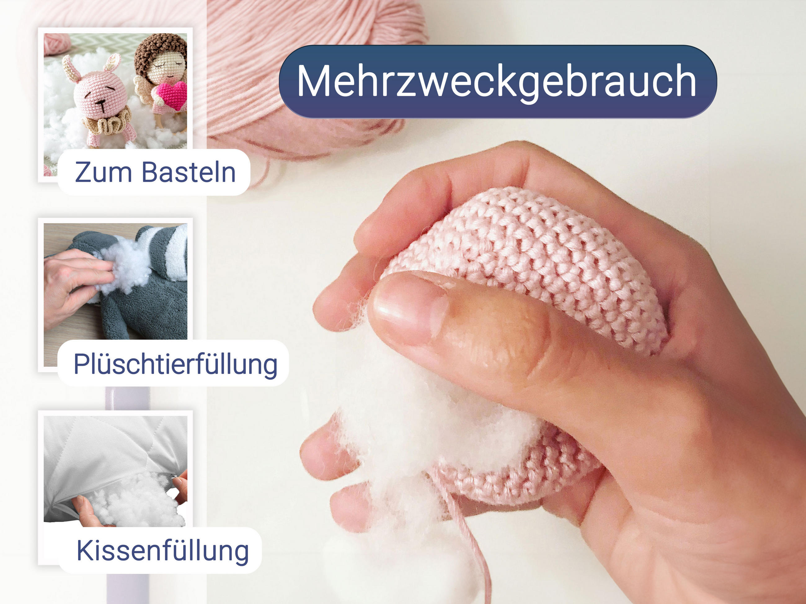 KISSEN, 1000g, 100% Polyester, Weiß - Weiß, Textil (39/59cm) - Zollner