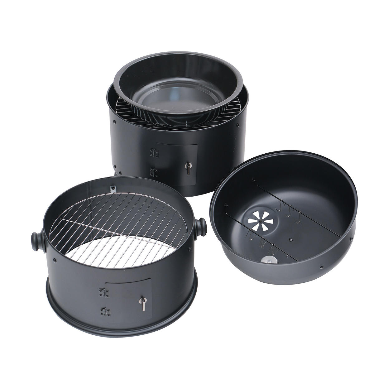 SMOKER - Schwarz, Metall (47.5/79/42cm) - Relaxdays