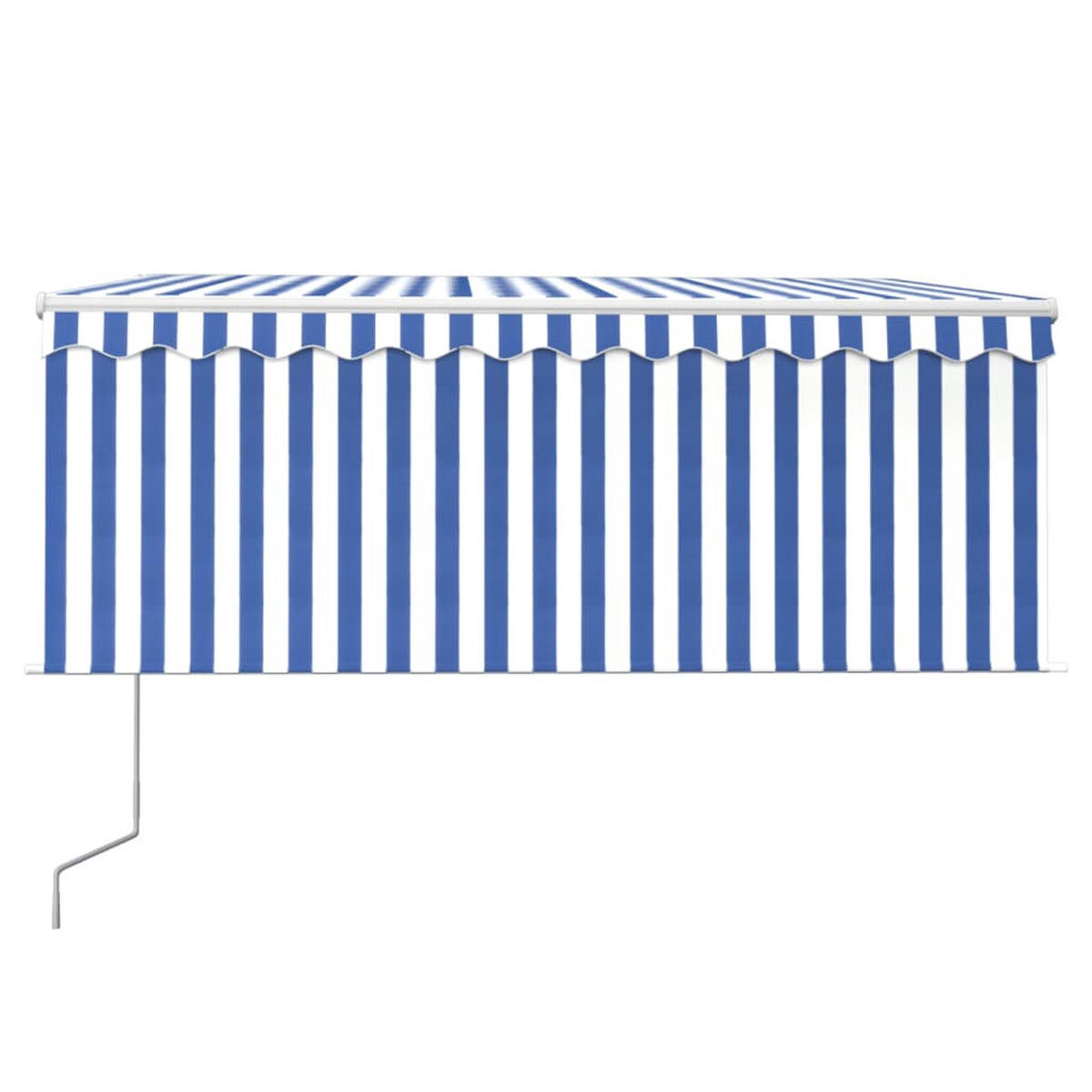 MARKISE Automatisch Einziehbar mit Volant 3,5x2,5 m Blau - Blau, Metall (250/1/350cm) - furnicato