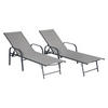 SONNENLIEGEN Sardinia Grau und Anthrazit 2er-Set - Grau, Kunststoff (60.5/87.5/192.5cm) - Happy Garden
