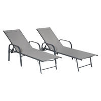 SONNENLIEGEN Sardinia Grau und Anthrazit 2er-Set - Grau, Kunststoff (60.5/87.5/192.5cm) - Happy Garden