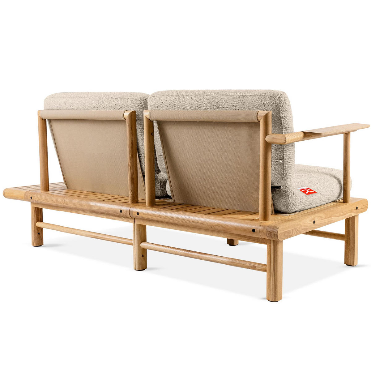 GARTENSOFA ATREDA 2-Sitzer, mit Ablage - Creme, Holz/Textil (175/74/80cm) - KONSIMO®