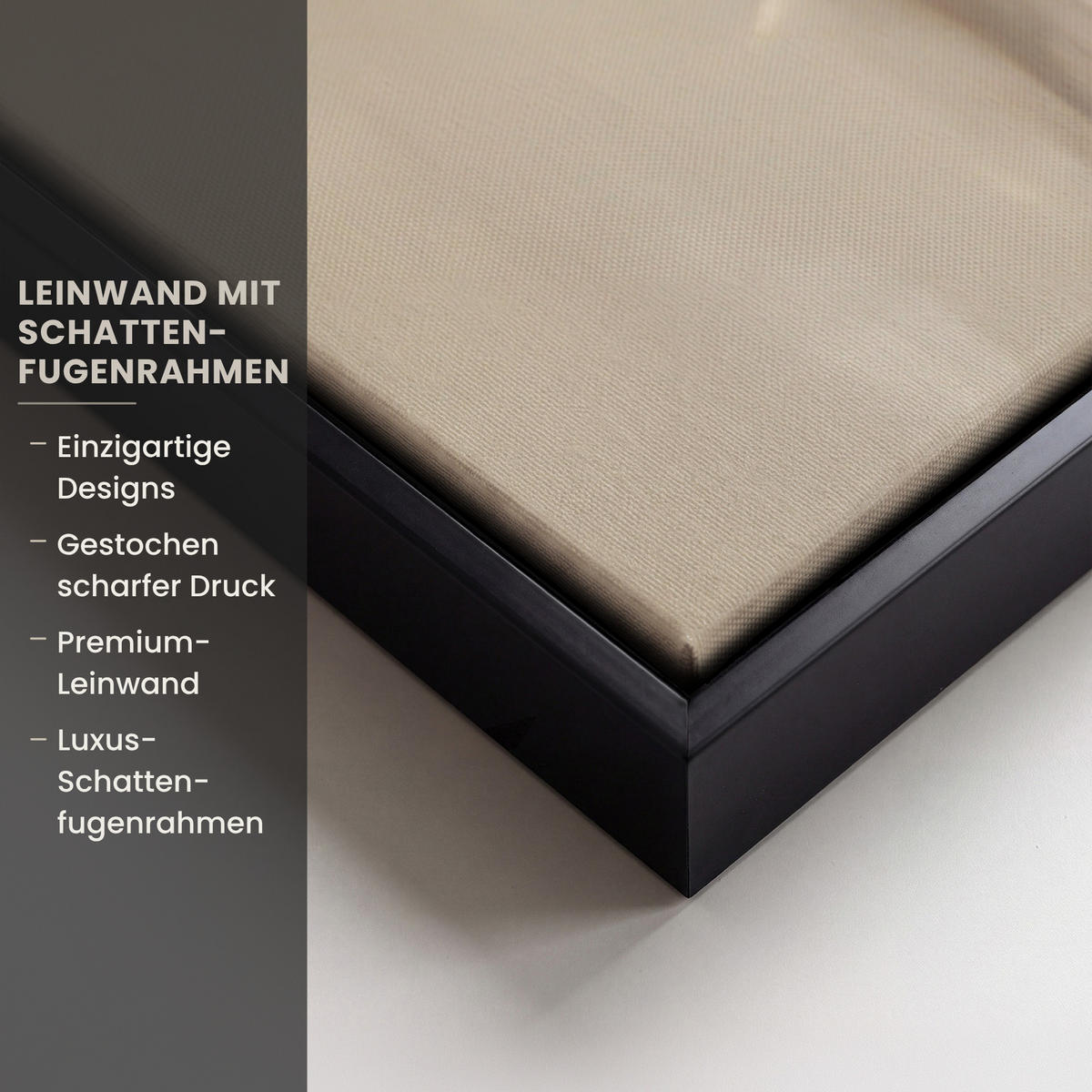 LEINWAND Bilder mit Rahmen - Moderne Kunst - Abstrakt - Beige - 90x90 - Beige, Textil (90/90cm) - MuchoWow
