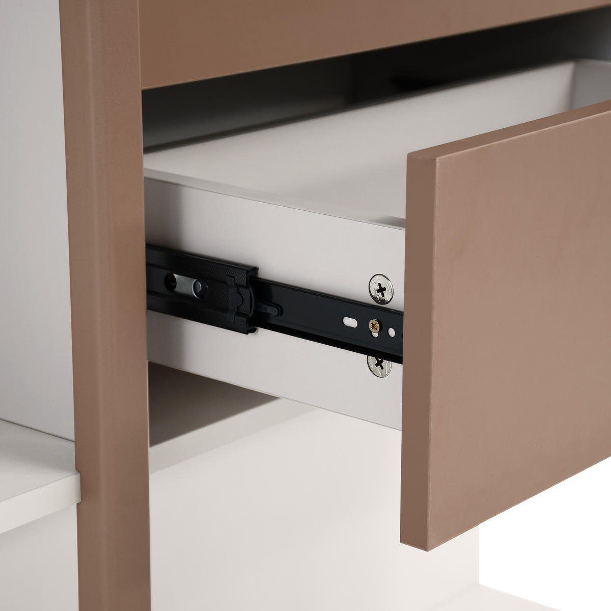 BÜCHERREGAL Boreo aus Metall mit 2 Schubladen, 90 cm, Kaschmir+Hellbraun - Kaschmir/Hellbraun, Metall (90/200/26cm) - Beautysofa