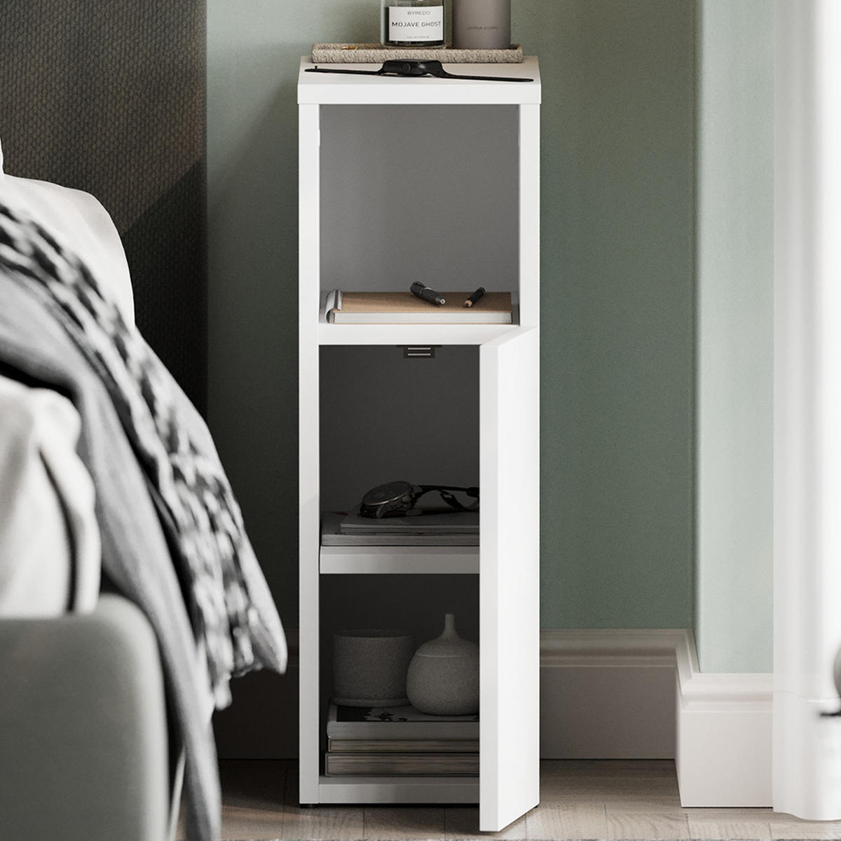 NACHTTISCH Enton Weiß 2er set - Weiß, Holzwerkstoff (20/59.5/35cm) - Vicco