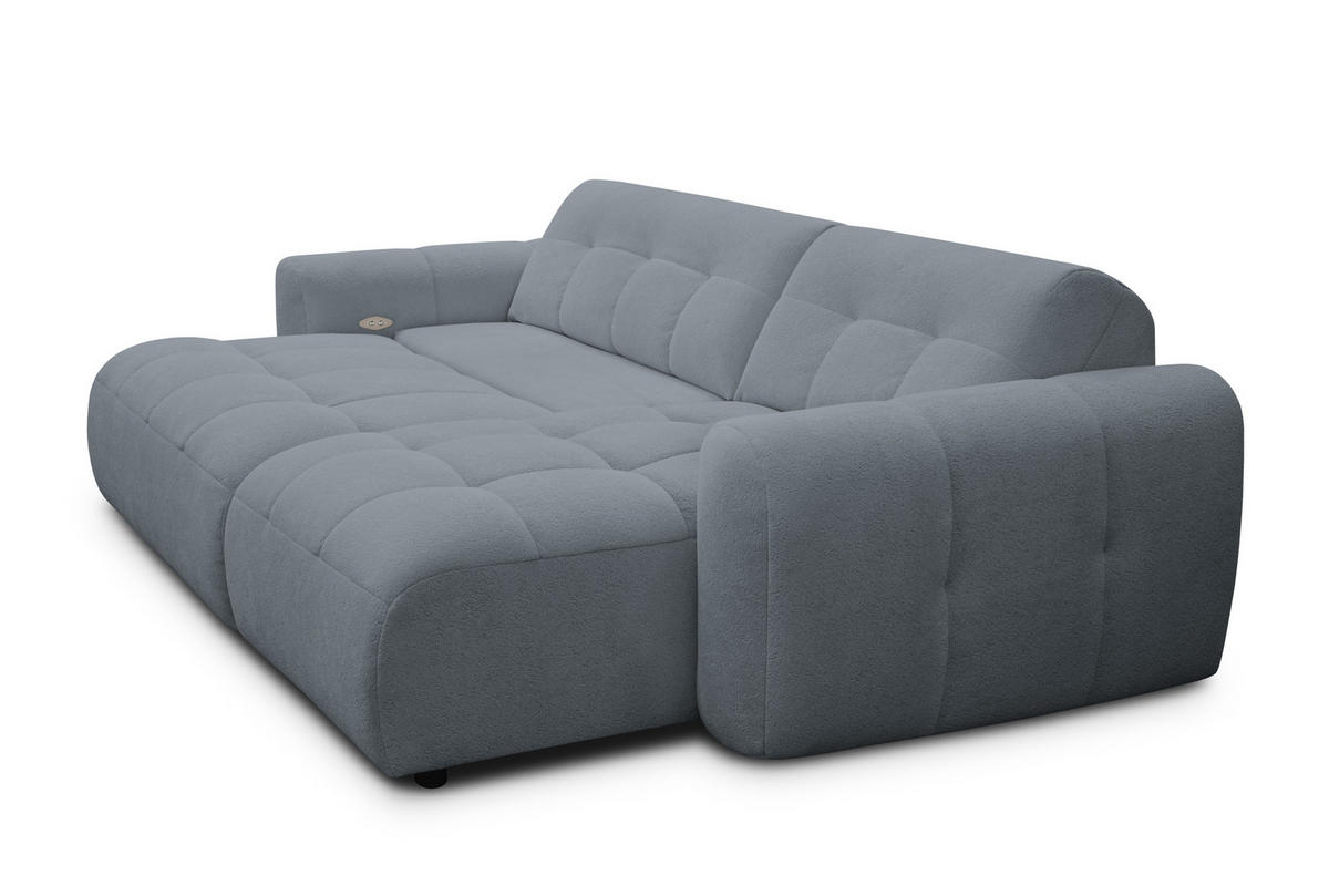 ECKSOFA LUMERO 4-Sitzer RECHTS, graphitfarben - Schwarz/Graphitfarben, Holz/Textil (275/166cm) - Courtois Laville