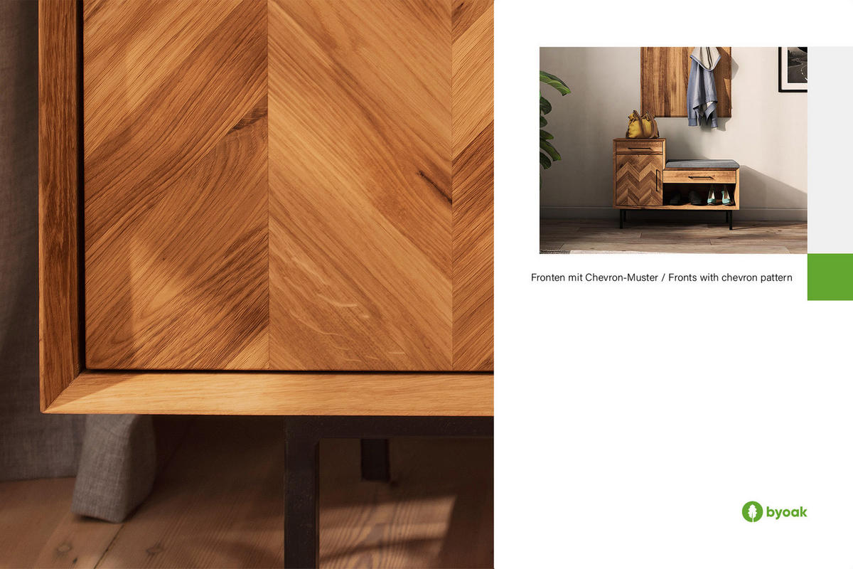 HALLENBANK LEON Kernbuche - Kernbuche, Holz (97/70/36cm) - byoak
