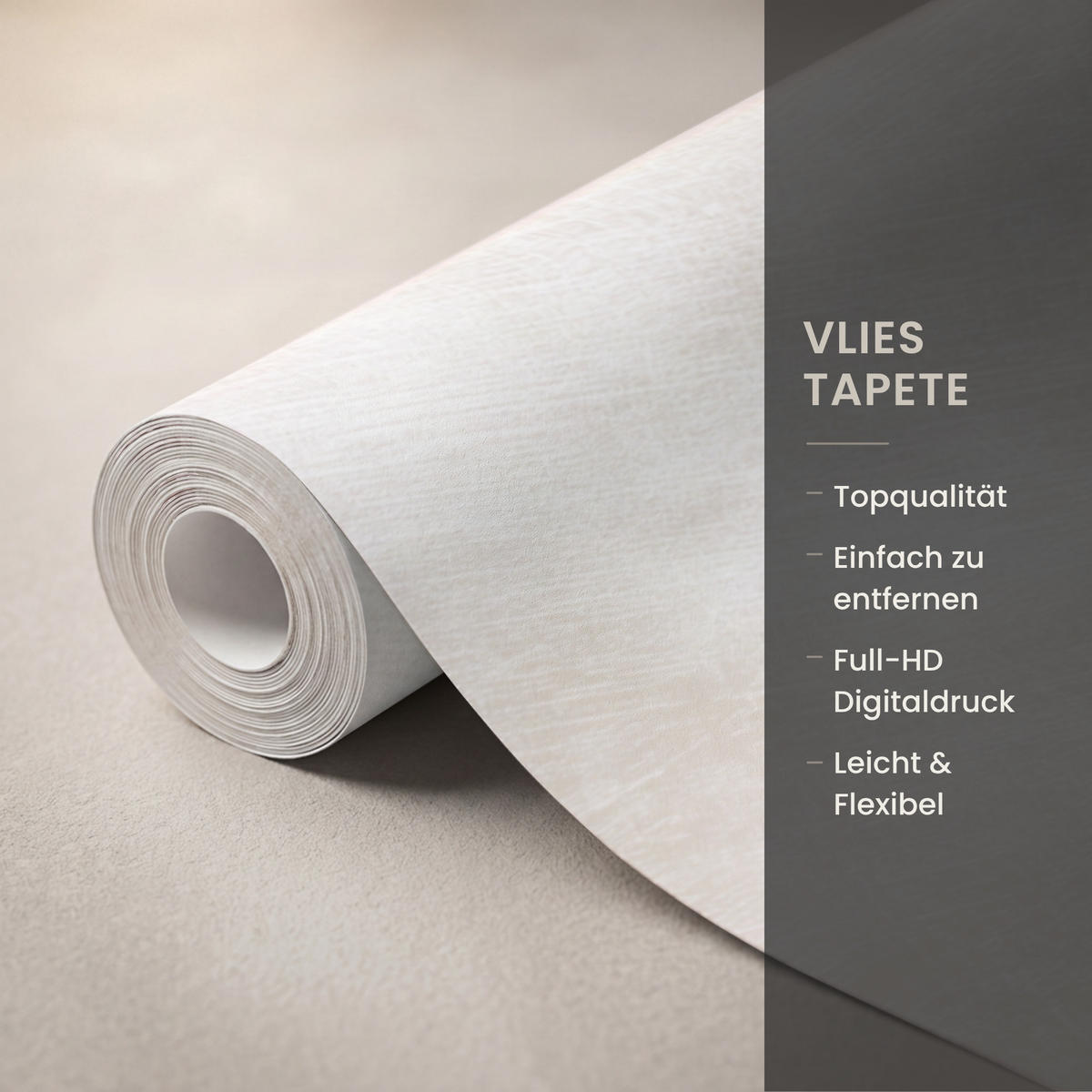 TAPETE - Dezent - Textur - Beige - 280x200 cm - Creme, Papier (280/200cm) - OnlyWow