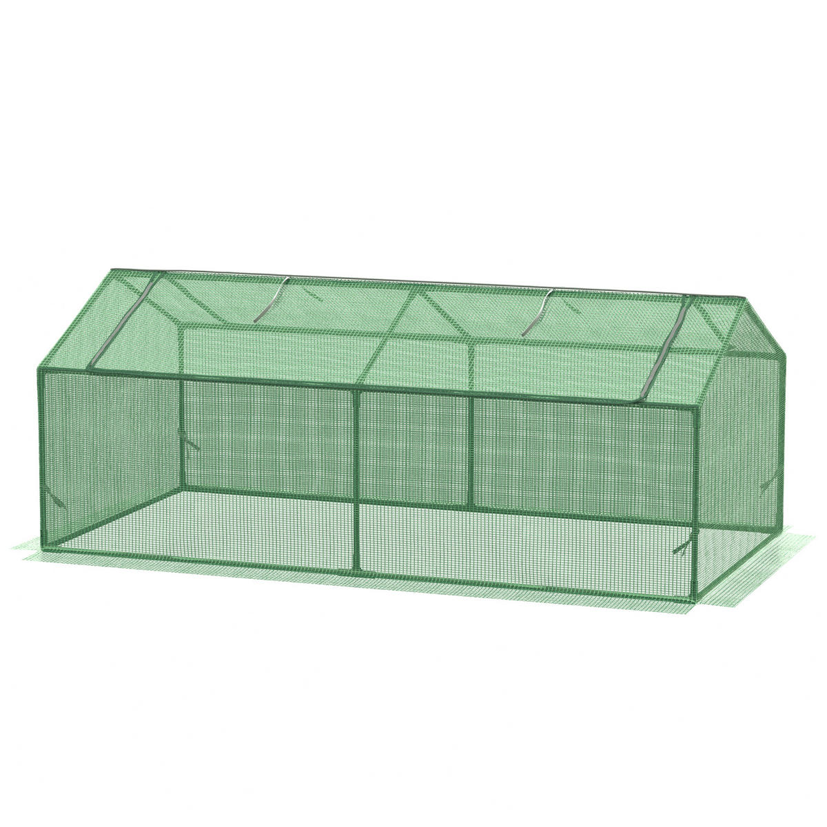 GEWÄCHSHAUS DE-05756 Mini-Gewächshaus mit PE-Folie, winterfest Grün - Grün, Kunststoff/Metall (90/70/180cm) - ComfortXL