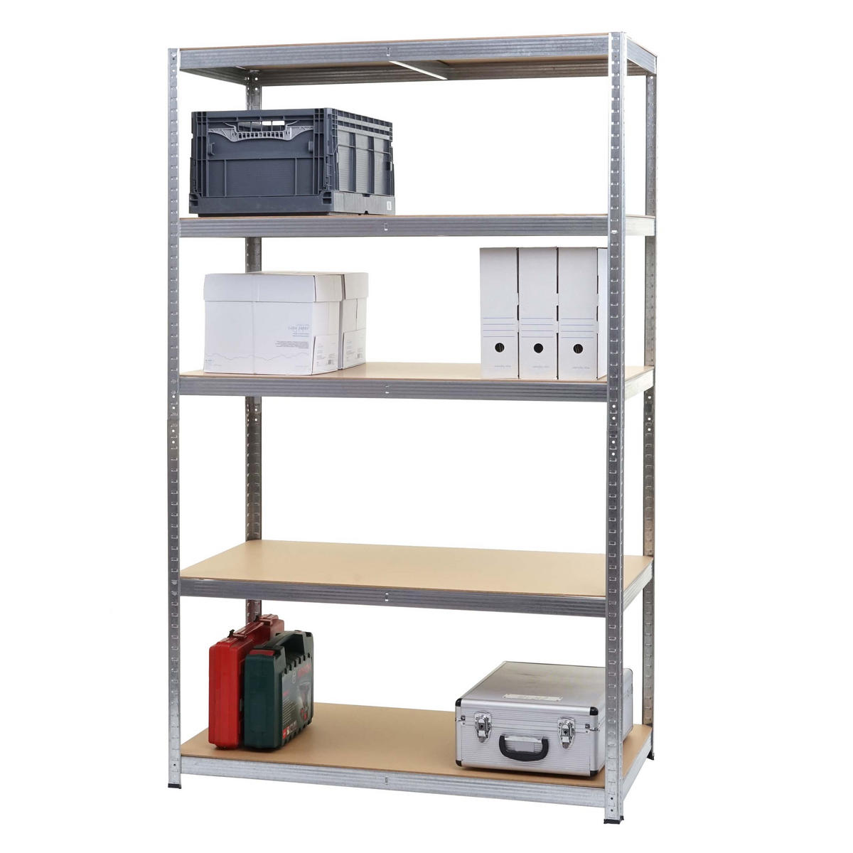 SCHWERLASTREGAL Silbergrau, Braun - Braun/Grau, Metall (121/200/61cm) - MCW